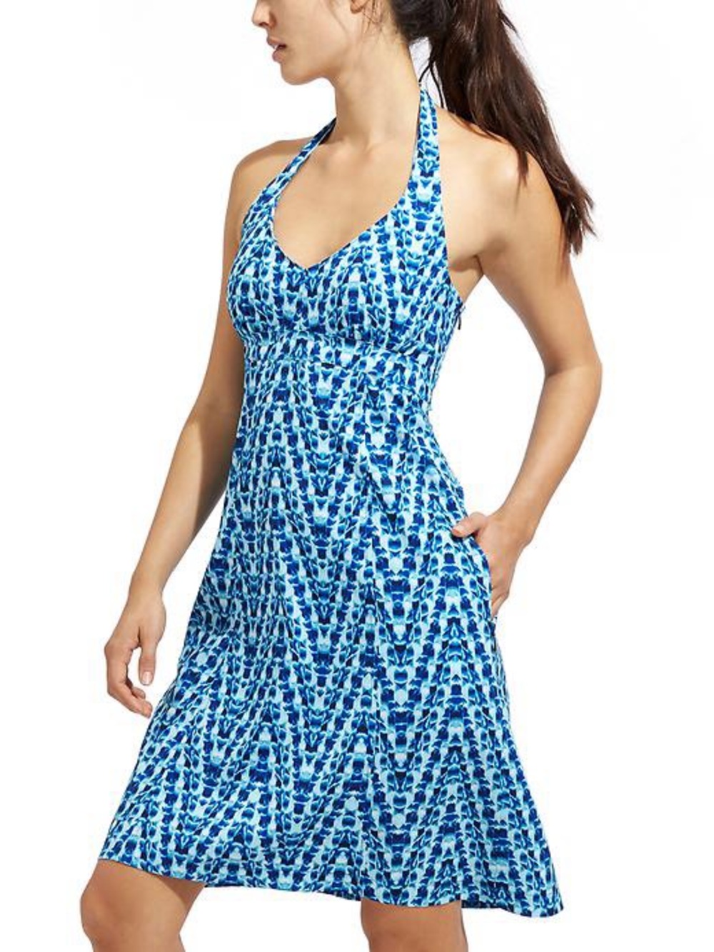 Athleta Tie Dye Pack Everywhere Dress in Bora Bora Blue